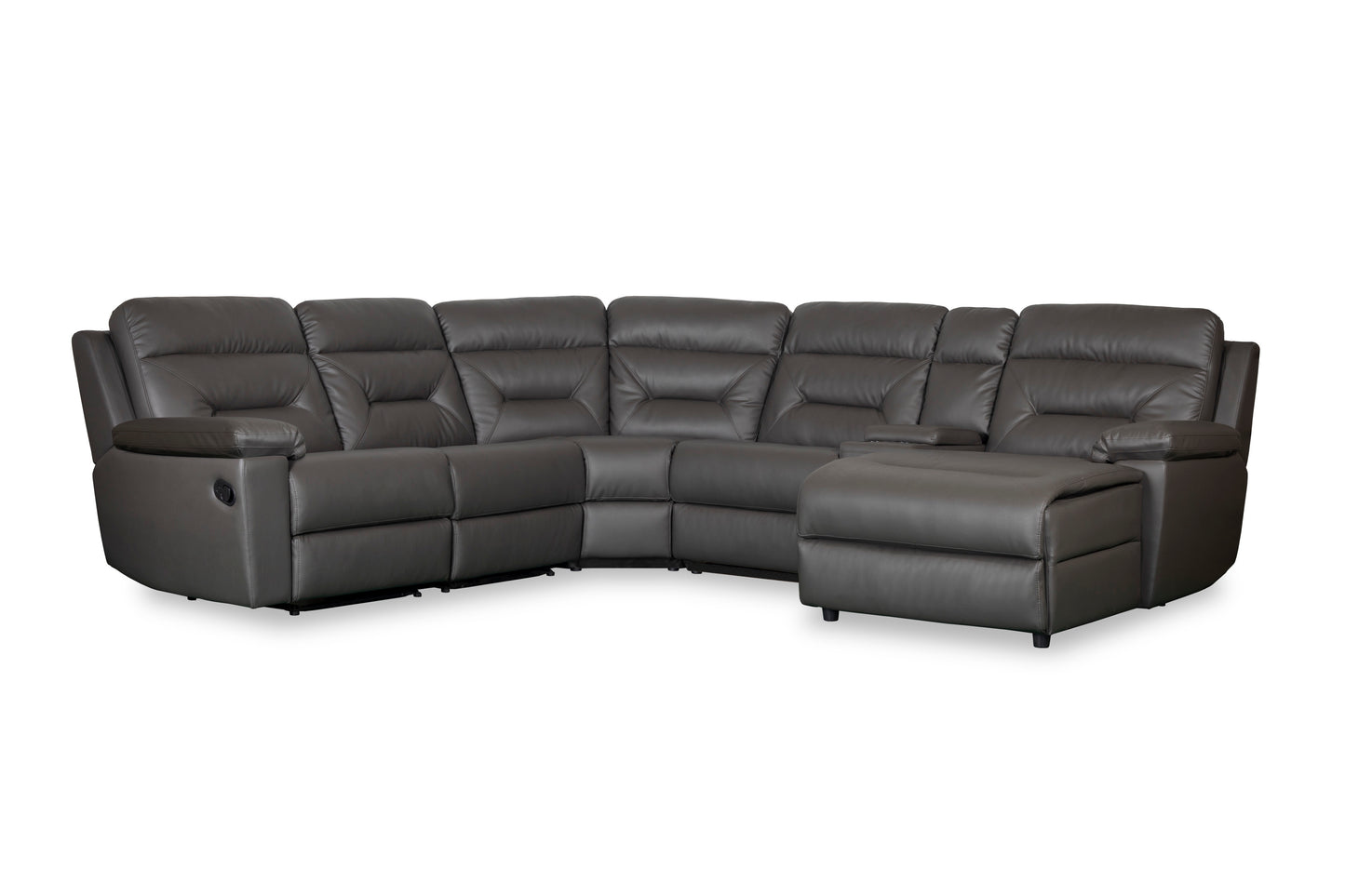 EBRO 6PC MANUAL LEATHER SECTIONAL