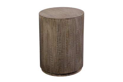 ROUND DRUM END TABLE