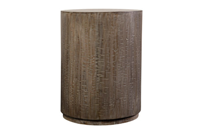 ROUND DRUM END TABLE