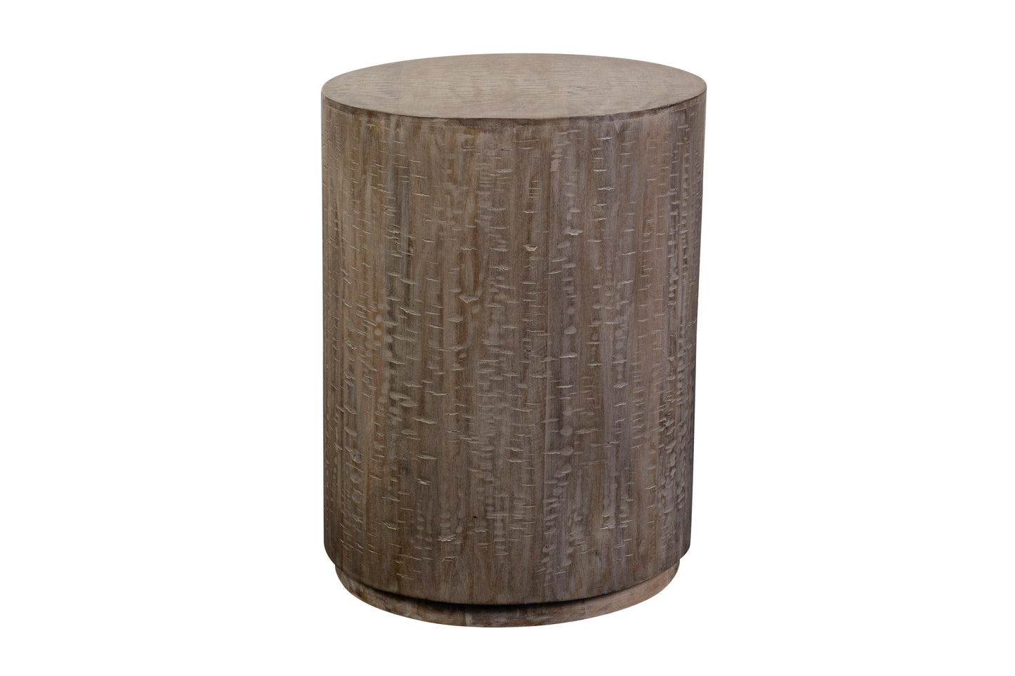 ROUND DRUM END TABLE